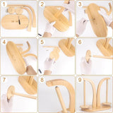 Maxbell Yarn Ball Holder Mother Gift Rotatable Double Spindles Portable Thread Stand Wood Color