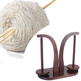 Maxbell Yarn Ball Holder Mother Gift Rotatable Double Spindles Portable Thread Stand Dark Brown