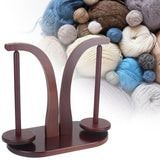 Maxbell Yarn Ball Holder Mother Gift Rotatable Double Spindles Portable Thread Stand Dark Brown