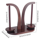 Maxbell Yarn Ball Holder Mother Gift Rotatable Double Spindles Portable Thread Stand Dark Brown
