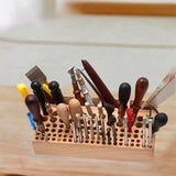 Maxbell Leather Craft Tool Rack Wooden DIY Leathercraft Stand Holder for