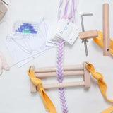 Maxbell Weaving Loom Kit for Bracelet Warp Frame Camera Strap Beech Wood Table Clamp