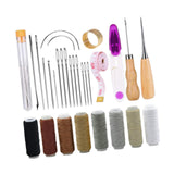 Maxbell Leather Sewing Wax Thread Leather Sewing Kit for Adults Beginners Upholstery
