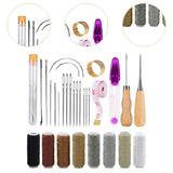Maxbell Leather Sewing Wax Thread Leather Sewing Kit for Adults Beginners Upholstery