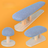 Maxbell Mini Ironing Board Compact with Wood Base for Craft Rooms Household Handling Gray 29cmx18cmx15cm