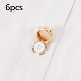 Maxbell 6Pcs Button Covers Trendy Cufflinks for Formal Ceremony Valentines Day Gifts Gold