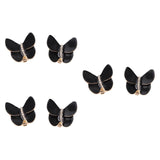 Maxbell 6x Butterfly Button Covers Clothing Accessories for Graduation Gifts Wedding Black