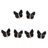 Maxbell 6x Butterfly Button Covers Clothing Accessories for Graduation Gifts Wedding Black