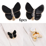 Maxbell 6x Butterfly Button Covers Clothing Accessories for Graduation Gifts Wedding Black