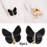 Maxbell 6x Butterfly Button Covers Clothing Accessories for Graduation Gifts Wedding Black
