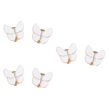 Maxbell 6x Butterfly Button Covers Clothing Accessories for Graduation Gifts Wedding White