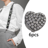 Maxbell 6x Women Cufflinks 18mm Women's Jewelry for Birthday Anniversary Formal Wear Black