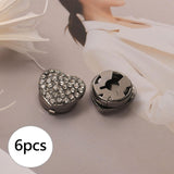 Maxbell 6x Women Cufflinks 18mm Women's Jewelry for Birthday Anniversary Formal Wear Black