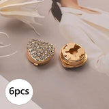 Maxbell 6x Women Cufflinks 18mm Women's Jewelry for Birthday Anniversary Formal Wear Gold