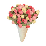 Maxbell Flower Bouquet Blanket Crochet Kit Gift Decoration for Anniversary Men Women 100cm