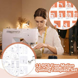 11x Free Motion Quilting Templates 3mm for Domestic Sewing Machine Beginners