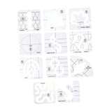 11x Free Motion Quilting Templates 3mm for Domestic Sewing Machine Beginners