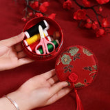 Maxbell Sewing Set for Adults Small Round Sewing Box Tape Measure for Dorm Household