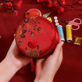 Maxbell Sewing Set for Adults Small Round Sewing Box Tape Measure for Dorm Household