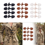 Maxbell 4x Coat Toggle Buttons Portable Coat Fastener for Knitwear Cloak Woolen Coat Black