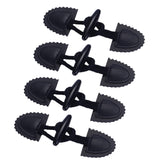 Maxbell 4x Coat Toggle Buttons Portable Coat Fastener for Knitwear Cloak Woolen Coat Black