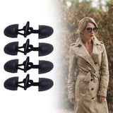 Maxbell 4x Coat Toggle Buttons Portable Coat Fastener for Knitwear Cloak Woolen Coat Black