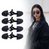 Maxbell 4x Coat Toggle Buttons Portable Coat Fastener for Knitwear Cloak Woolen Coat Black