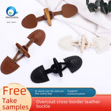 Maxbell 4x Coat Toggle Buttons Portable Coat Fastener for Knitwear Cloak Woolen Coat Black