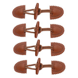 Maxbell 4x Coat Toggle Buttons Portable Coat Fastener for Knitwear Cloak Woolen Coat Brown