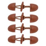 Maxbell 4x Coat Toggle Buttons Portable Coat Fastener for Knitwear Cloak Woolen Coat Brown