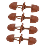 Maxbell 4x Coat Toggle Buttons Portable Coat Fastener for Knitwear Cloak Woolen Coat Brown