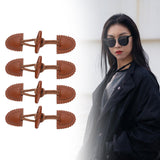 Maxbell 4x Coat Toggle Buttons Portable Coat Fastener for Knitwear Cloak Woolen Coat Brown
