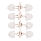 Maxbell 4x Coat Toggle Buttons Portable Coat Fastener for Knitwear Cloak Woolen Coat White