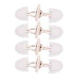Maxbell 4x Coat Toggle Buttons Portable Coat Fastener for Knitwear Cloak Woolen Coat White