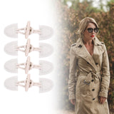 Maxbell 4x Coat Toggle Buttons Portable Coat Fastener for Knitwear Cloak Woolen Coat White