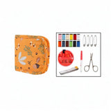 Maxbell Sewing Supplies Bag Empty Sturdy Crochet Hook Case for Thread Pin Travel Hazelnut Dragonfly