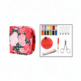 Maxbell Sewing Supplies Bag Empty Sturdy Crochet Hook Case for Thread Pin Travel Rose Garden