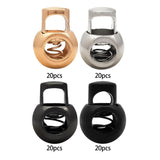 Maxbell 20 Pieces Metal Cord Locks Wear Resistance Drawstring Luggage Spring Stopper Gold