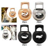 Maxbell 20 Pieces Metal Cord Locks Wear Resistance Drawstring Luggage Spring Stopper Gold