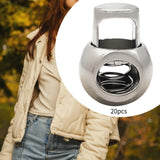 Maxbell 20 Pieces Metal Cord Locks Wear Resistance Drawstring Luggage Spring Stopper Sliver