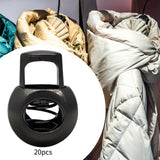 Maxbell 20 Pieces Metal Cord Locks Wear Resistance Drawstring Luggage Spring Stopper Grey