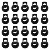 Maxbell 20 Pieces Metal Cord Locks Wear Resistance Drawstring Luggage Spring Stopper Black