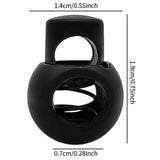 Maxbell 20 Pieces Metal Cord Locks Wear Resistance Drawstring Luggage Spring Stopper Black