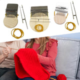 Maxbell Small Weaving Loom DIY Wooden Weaving Repair Tool for Clothes Adults Scarves 10 Hooks