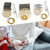Maxbell Small Weaving Loom DIY Wooden Weaving Repair Tool for Clothes Adults Scarves 10 Hooks