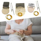 Maxbell Small Weaving Loom DIY Wooden Weaving Repair Tool for Clothes Adults Scarves 10 Hooks