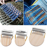 Maxbell Small Weaving Loom DIY Wooden Weaving Repair Tool for Clothes Adults Scarves 12 Hooks