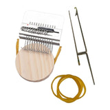 Maxbell Small Weaving Loom DIY Wooden Weaving Repair Tool for Clothes Adults Scarves 12 Hooks
