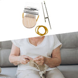 Maxbell Small Weaving Loom DIY Wooden Weaving Repair Tool for Clothes Adults Scarves 12 Hooks