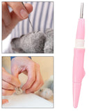 Maxbell Pen Style Needle Felting Tool Sturdy with 3 Needle for Wool Felt Toys Making Pink